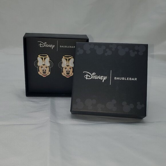 BNWT Disney x Baublebar Angel Minnie Mouse Stud Earrings - Picture 1 of 3